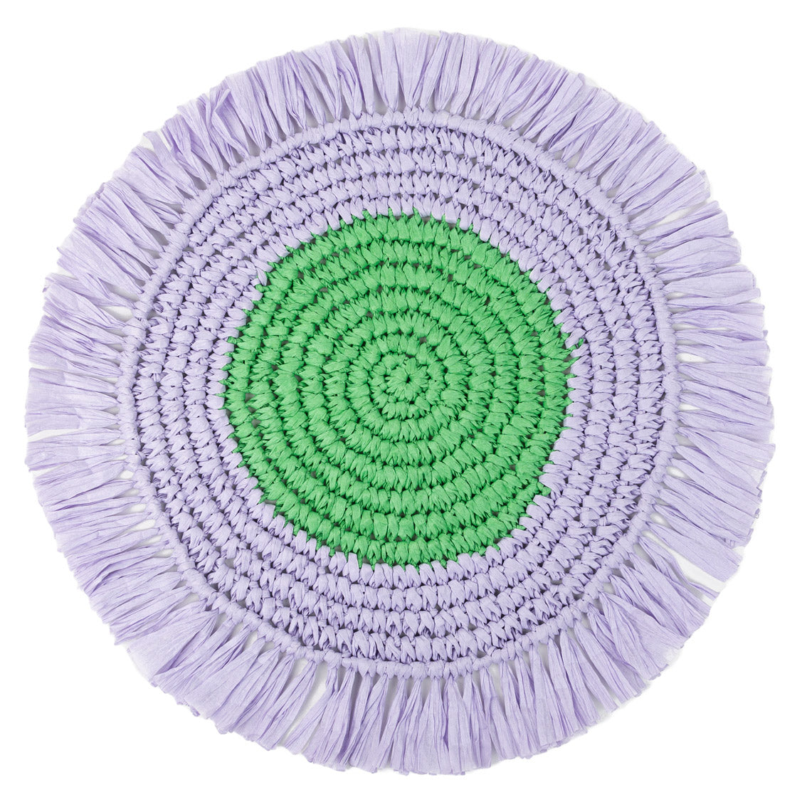 Lilac & Green Paper Raffia Placemats - 2 Pack  | Summer Tableware |