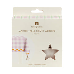 Marble Star Table Cover Weights - 4 Pack | Party Decor |