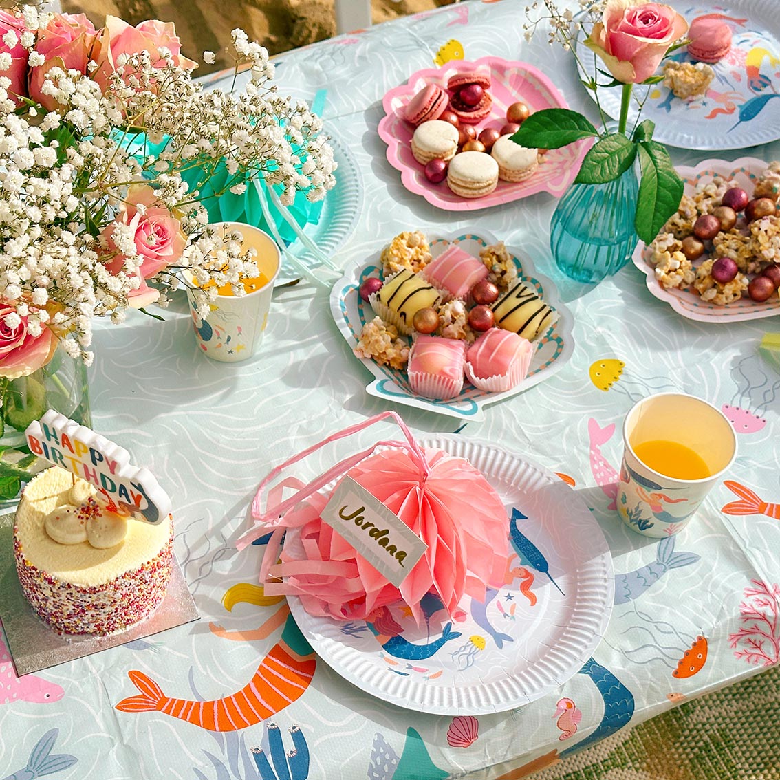 Mermaid Paper Table Cover