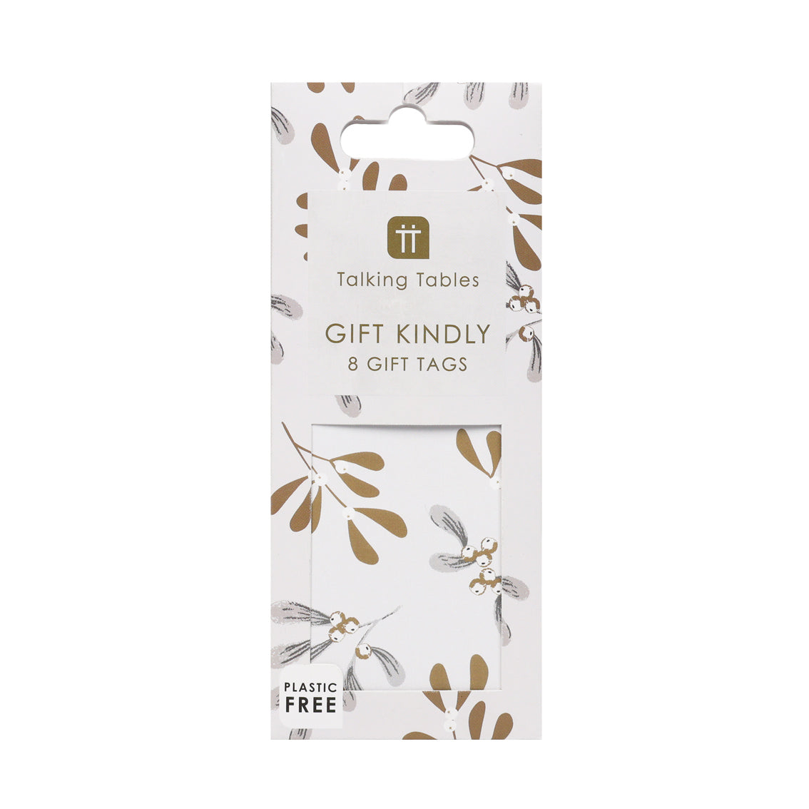 Mistletoe White Christmas Gift Tags - 8 Pack