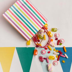 Multi Coloured Stripey Treat Bags - 8 Pack