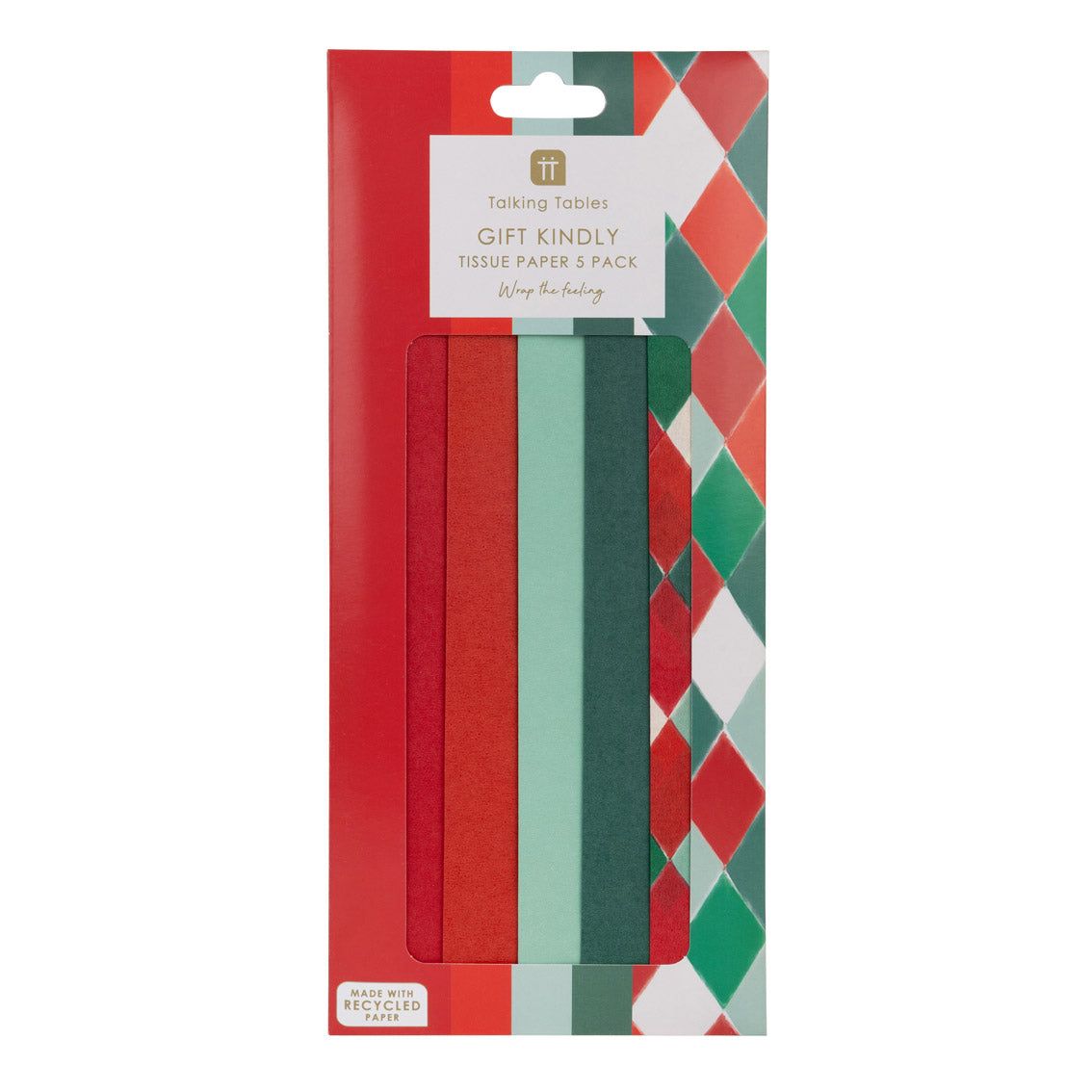 Mixed Harlequin Tissue Paper - 5 Sheets | Christmas Gifting |