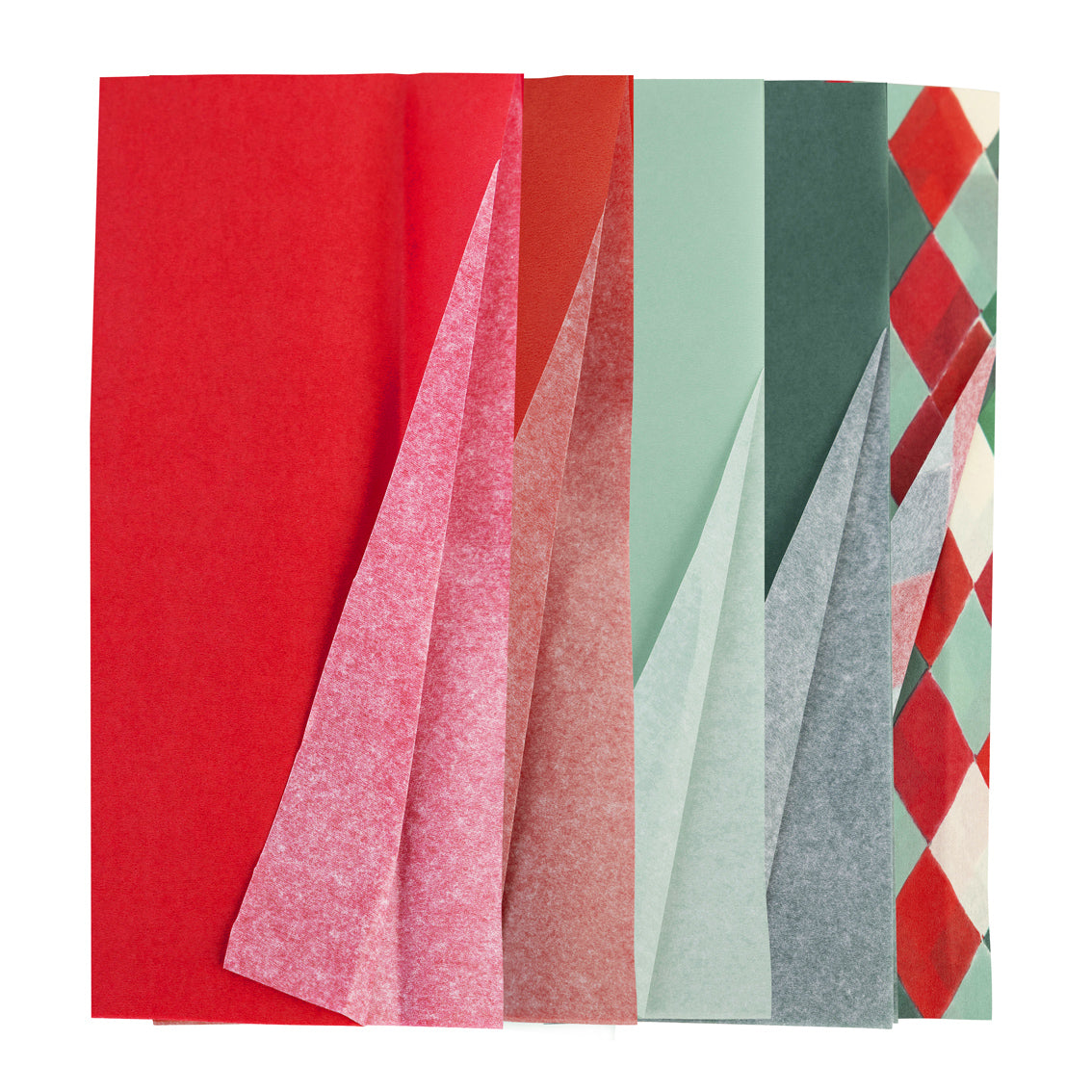 Mixed Harlequin Tissue Paper - 5 Sheets | Christmas Gifting |