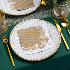 Gold Paper Napkins - 20 Pack | Christmas Decor |