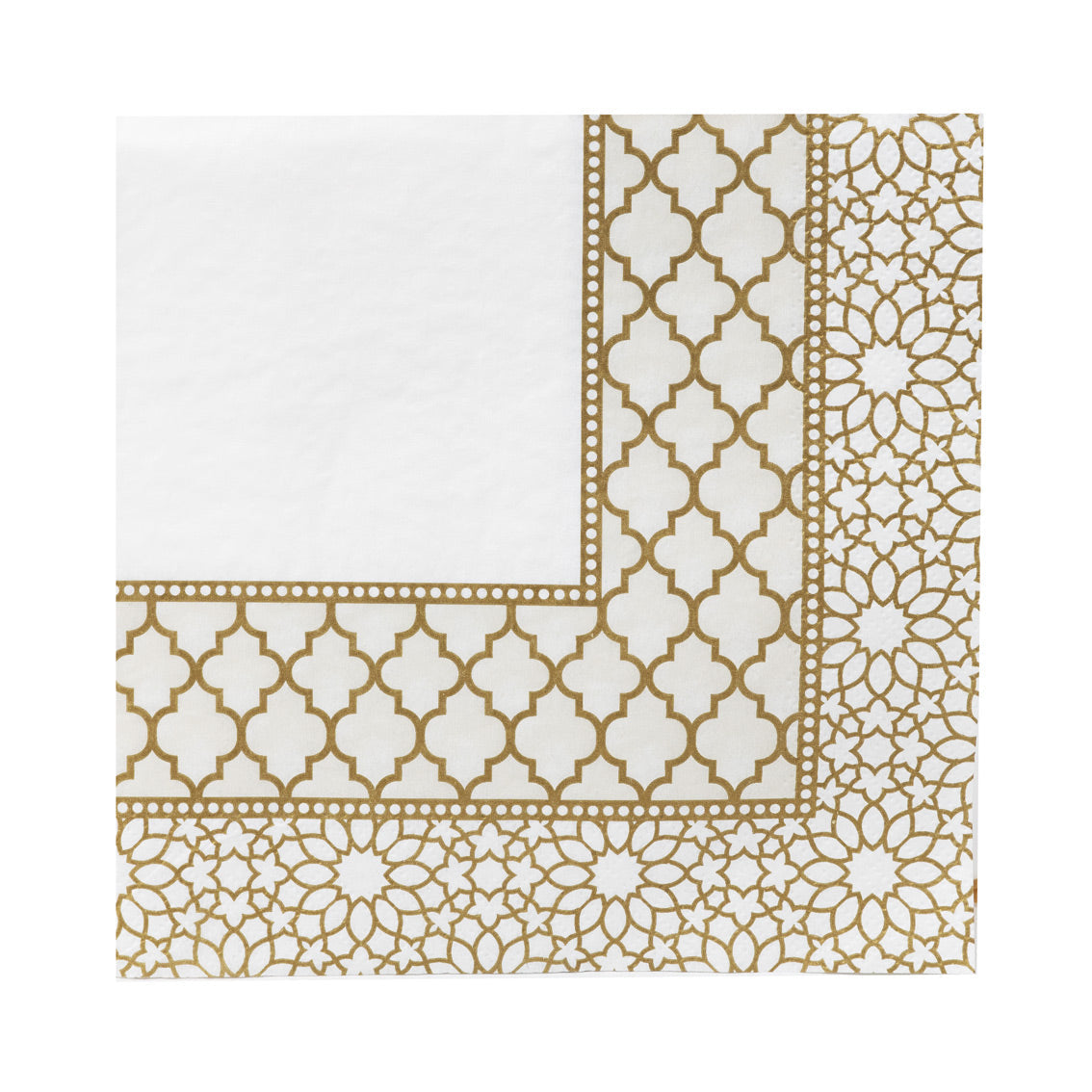 Gold & White Paper Napkins - 20 Pack | Party Napkins |
