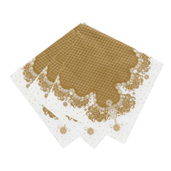 Gold Paper Napkins - 20 Pack | Christmas Decor |