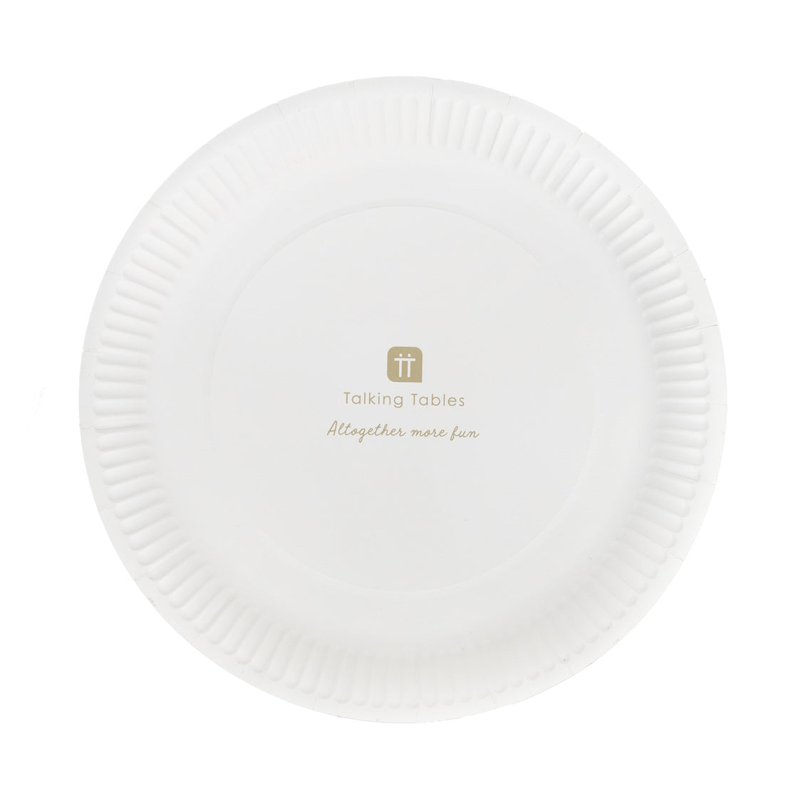 Gold & White Paper Plates - 10 Pack | Party Napkins |