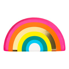 Birthday Brights Rainbow Shaped Plates - 10 Pack | Kids Birthday Party |