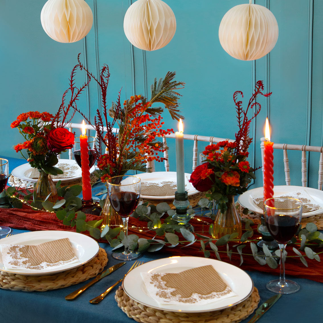 Gold Paper Napkins - 20 Pack | Christmas Decor |