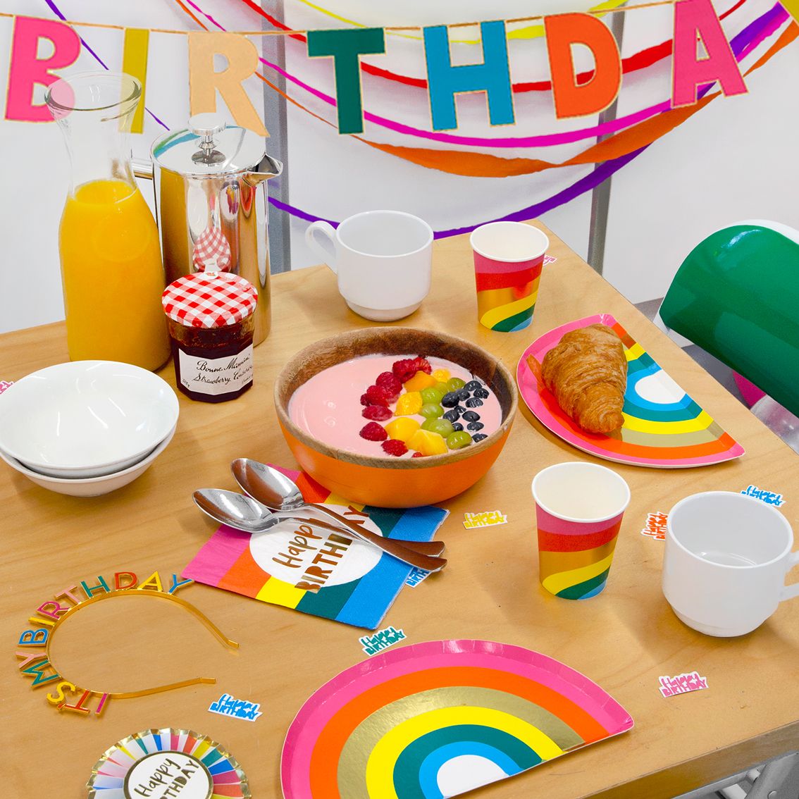 Birthday Brights Rainbow Paper Cups - 8 Pack | Kids Birthday Party |