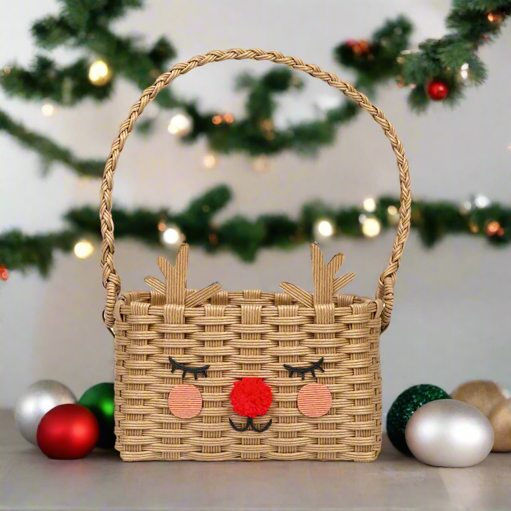 Christmas Recycled Reindeer Shaped Basket