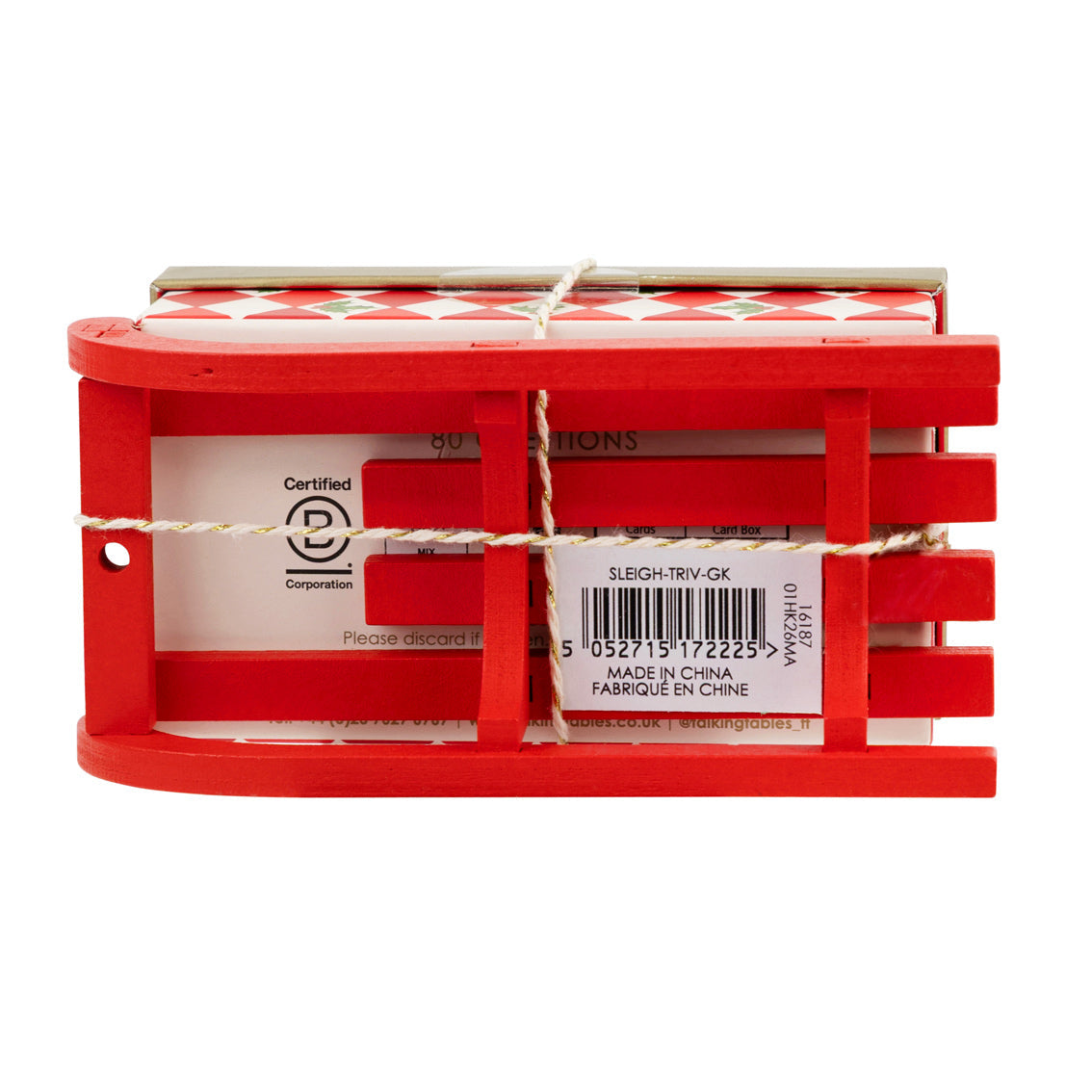 General Knowledge Trivia Christmas Mini Sleigh - 6.5cm | Christmas Game |