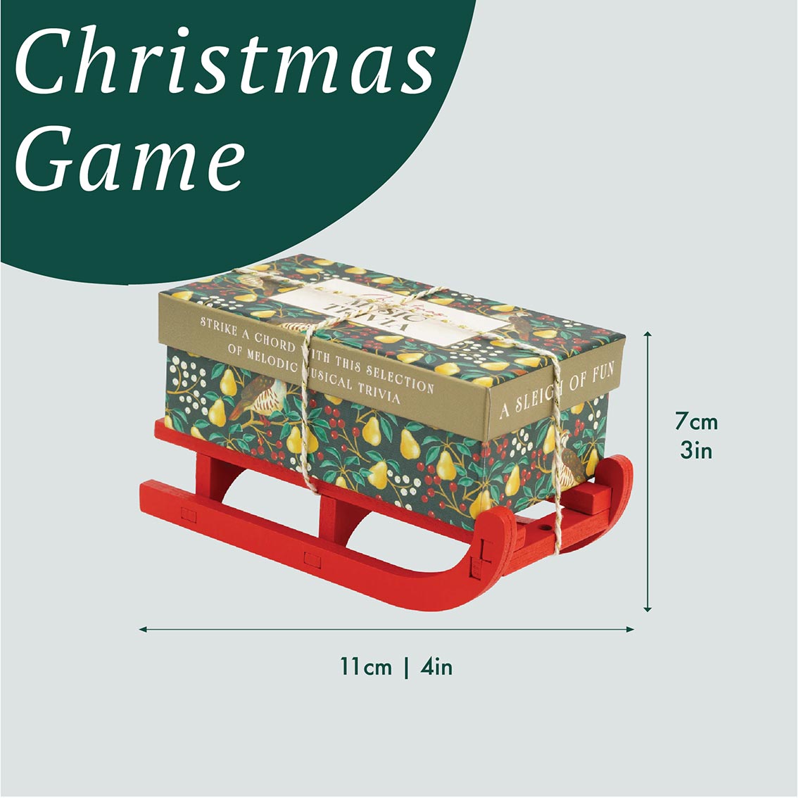 Music Trivia Christmas Mini Sleigh - 6.5cm | Christmas Game |
