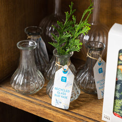 Clear Recycled Glass Bud Vase | Wedding Decor |