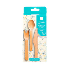 Moroccan Souk Wooden Cutlery - 24 Sets | Summer Partyware |