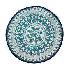 Moroccan Souk Blue Round Outdoor Rug | Outdoor Home Decor |
