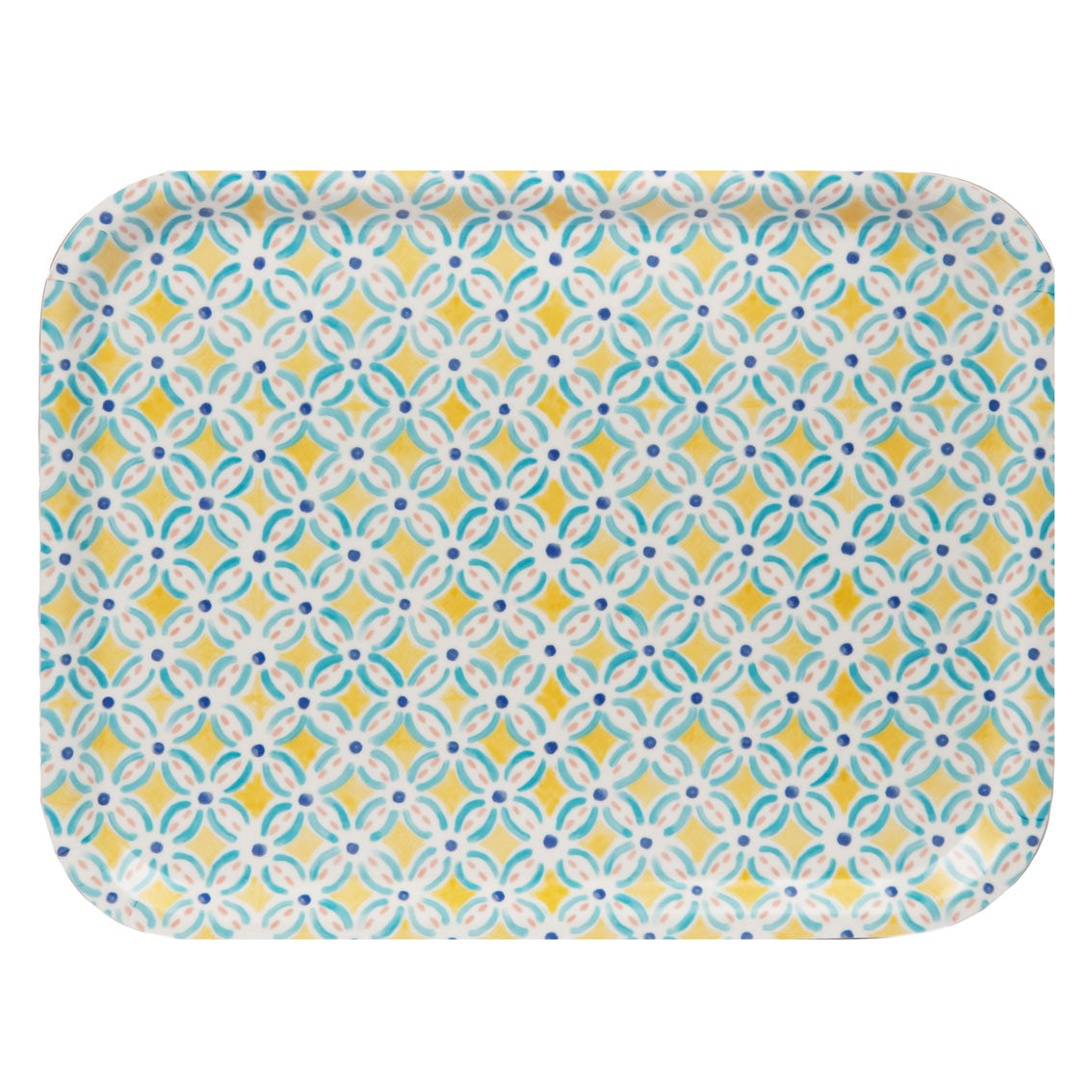 Moroccan Souk Yellow Wooden Tray | Summer Party Decor |