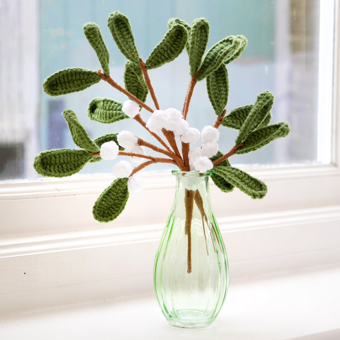 Handmade Mistletoe Christmas Crochet Sprigs Bundle | Seasonal Decor |
