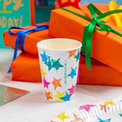Birthday Brights Rainbow Star Cups - 8 Pack | Kids Birthday Party |