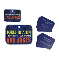 Dad Jokes in a Tin - 100 Cards, 10 Packs Display | Stocking Filler Gifts |