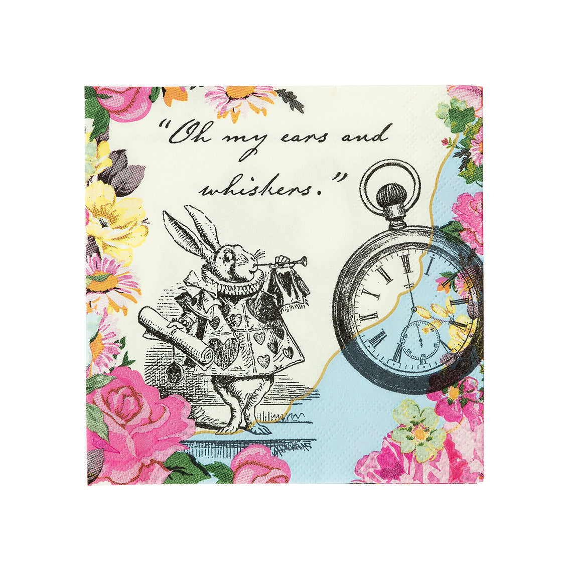 Alice in Wonderland Cocktail Paper Napkins - 20 Pack | Tea Party Decor |