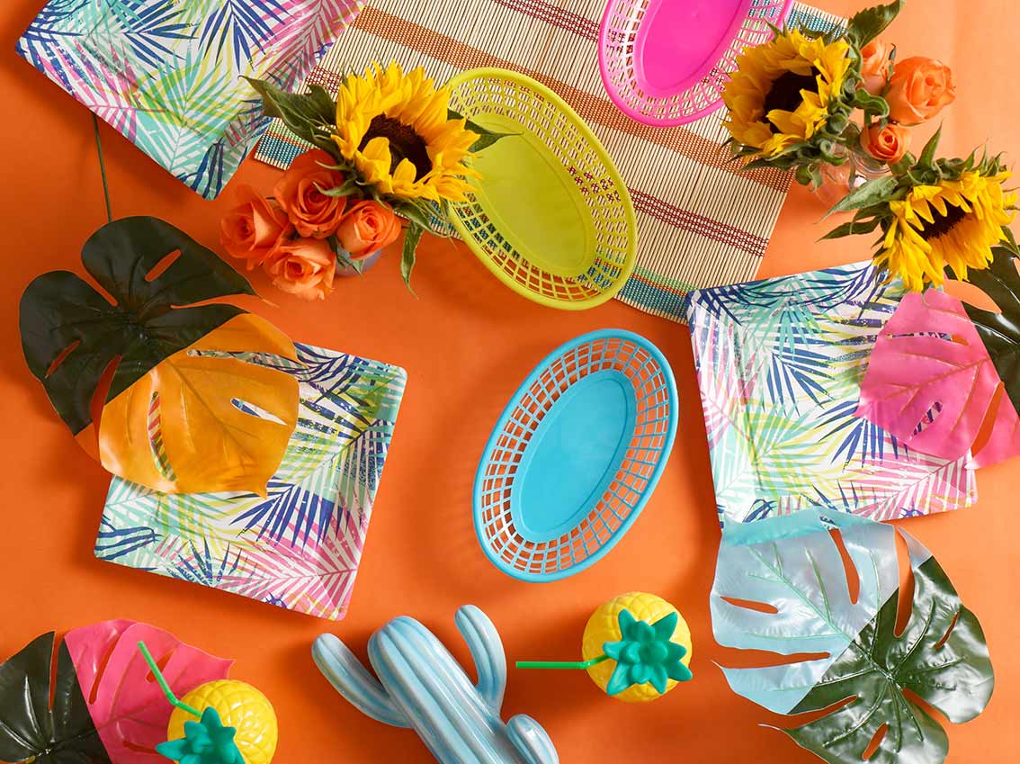 Coloured Food Baskets | Party Tableware  |